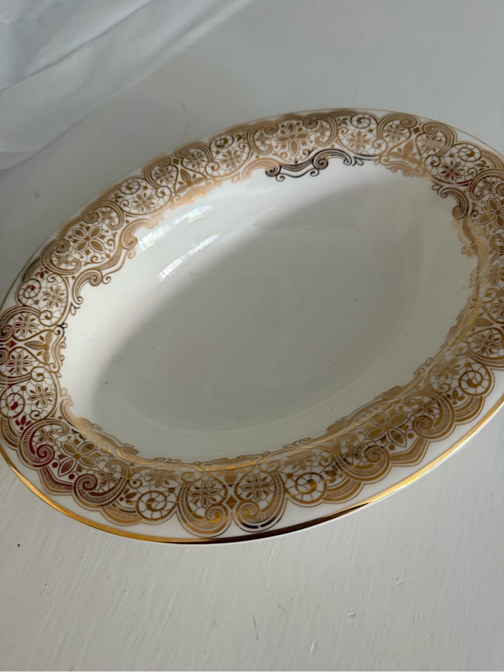 NEW Waterford Lismore Lace Gold Oval Serving Bowl